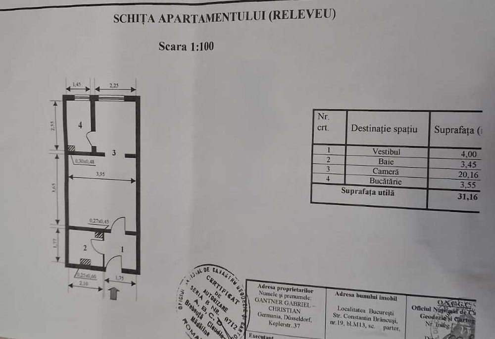 Garsoniera 32 mp, Titan, Str. C-tin Brâncuși, Bl. M13, Parter