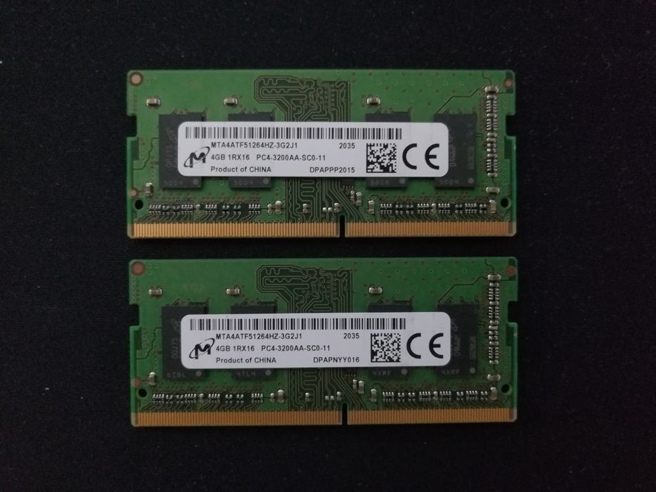 4, 8 GB RAM laptop 3200MHz DDR4