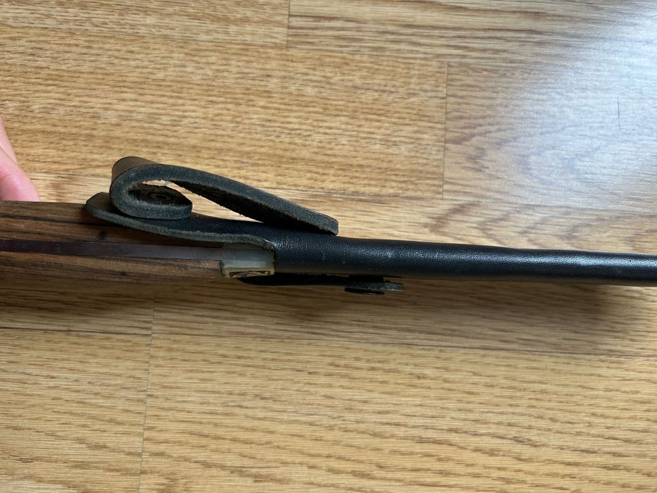 Ръчно изработен ловен нож – дървена дръжка + кожена кания