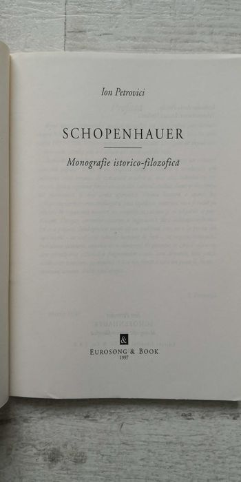 Ion Petrovici - Schopenhauer - Monografie istorico-filozofică, 1997