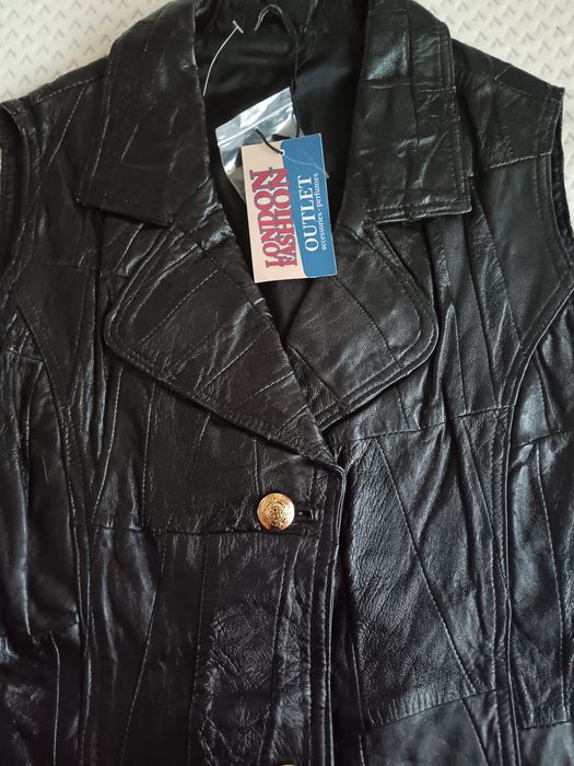 Vesta piele Vintage Lunga M