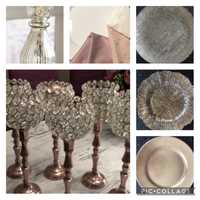 Подложни чинии, свещници и текстилни  салфетки под наем