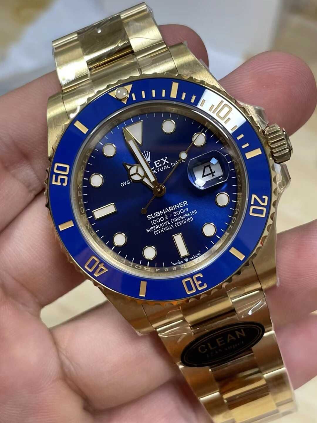 Часовници Rolex Submariner златно/синьо