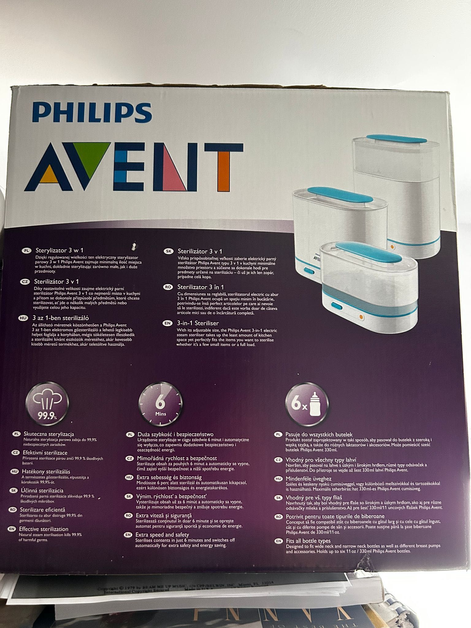 Set alaptare, sterilizator  si pompa de san manuala, Philips Avent