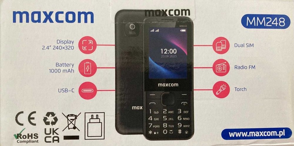 Telefon nou, sigilat, Maxcom MM248 4G, Negru, Dual Sim - 120 lei