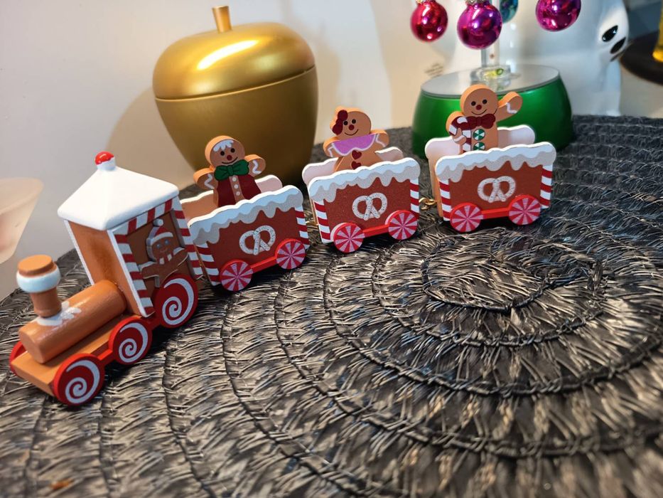 Trenulet lemn Turta dulce Decoratiune Craciun