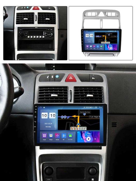 Navigatie Android 14 PEUGEOT 307 1/8 Gb Waze CarPlay + CAMERA