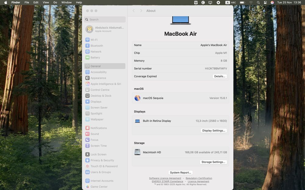 macbook air M1  256Gb Touch ID