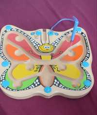 Joc din lemn - Butterfly Hape labirint magnetic