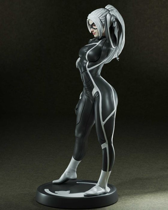 Figurina 3D din Rășină - Black Cat - Detalii Excepționale
