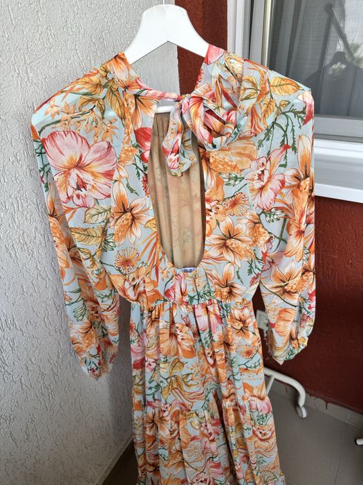 Rochie elegantă lungă, Poema, mărimea 38, material floral