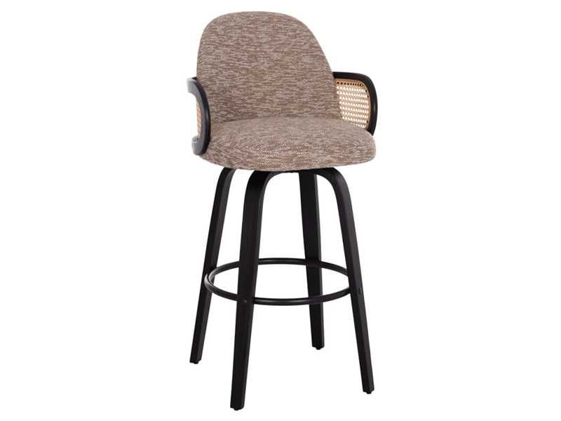 Бар стол, Becker, Кафяв, Екрю, Текстил, 50х52х100см.