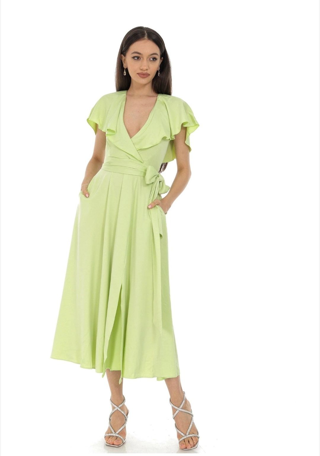 Рокля Closet London лайм ризида 50 52 54 EU 3хл 4хл гръдна: 120-132 см