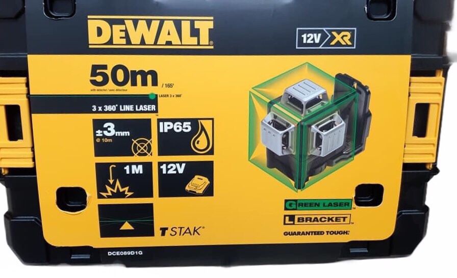 Лазерен Нивелир DeWALT DCE089D1G  360°  Зелен Лъч