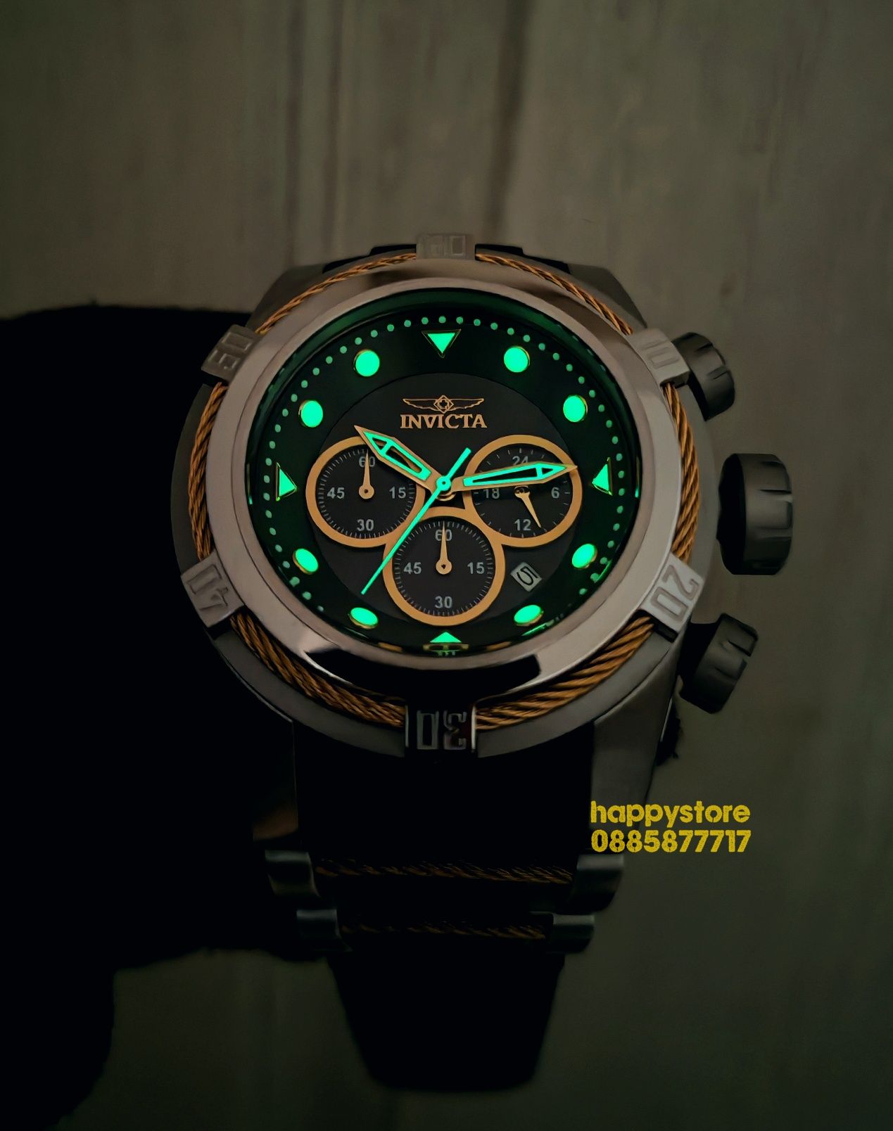 часовник INVICTA Bolt Zeus Silver/Gold 53 mm, Инвикта ръчен часовник