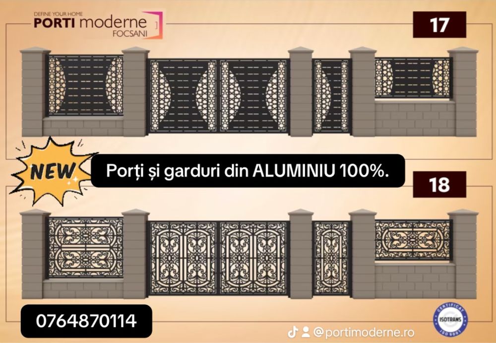 Porți și garduri din aluminiu decupat laser – modele moderne