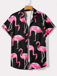 Мъжка риза с фламинго