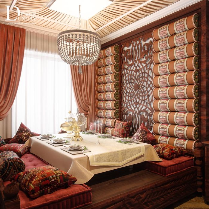 Ремонт и оформление под ключ,
в национальной Азиатской и Марокканском