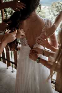 Сватбена булчинска рокля, солей, гол гръб, става и за бременни