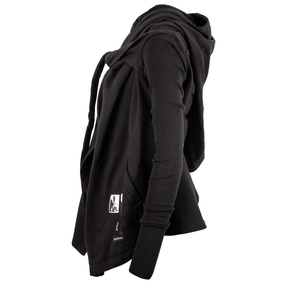 Rick Owens DRKSHDW Hooded Wrap Sweater Black in Black