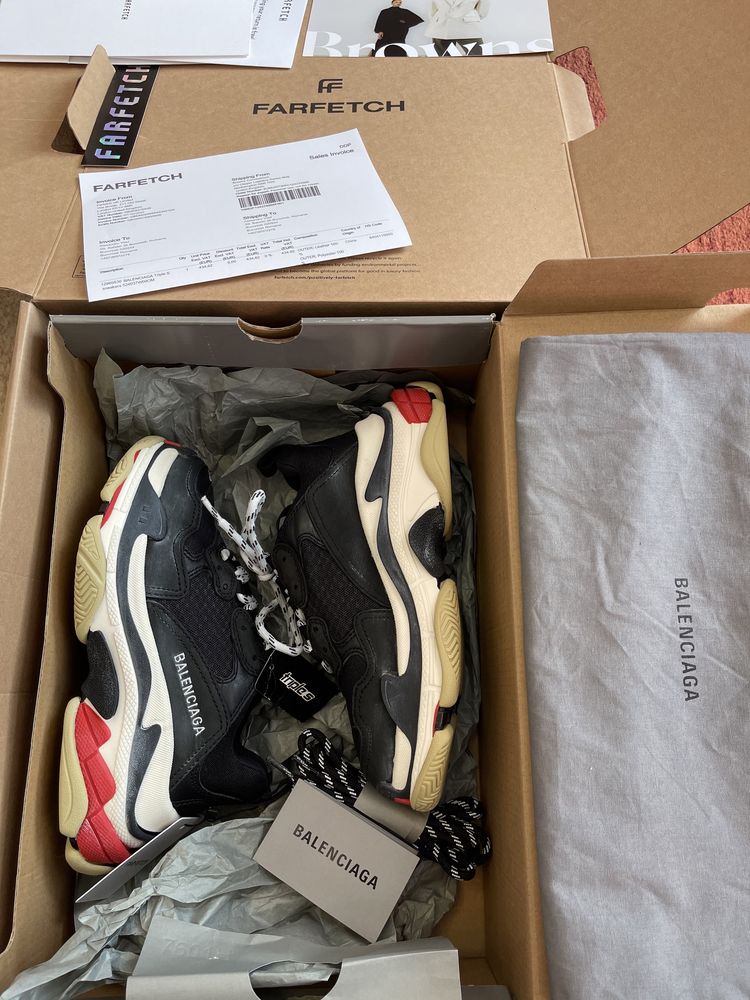 Balenciaga Triple S Originali Autentici Farfetch Bred