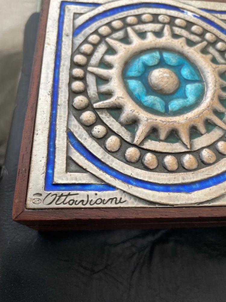 Cutie modernista Giovanni Ottaviani,model Vintage deosebit,argint 925,