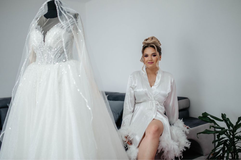 Halat satin mireasă