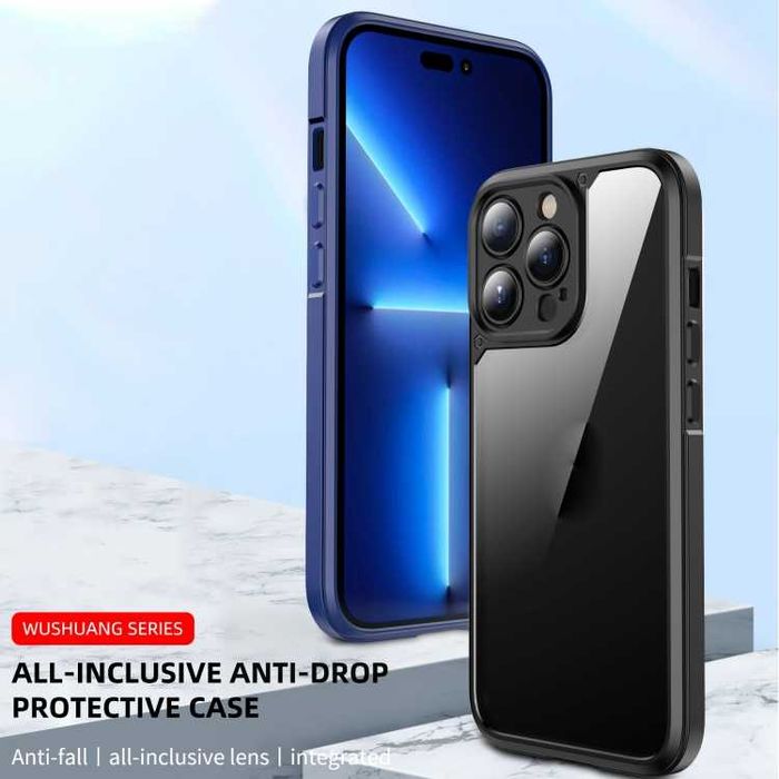 Husa gel hibride antisoc + Folie APPLE iPhone 12 Pro Max 13 mini 16 15