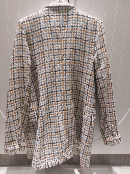 Бежевый Твидовый пиджак