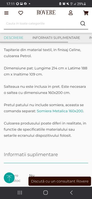Pat Milano ( rovere) textil celine petrol 160x200