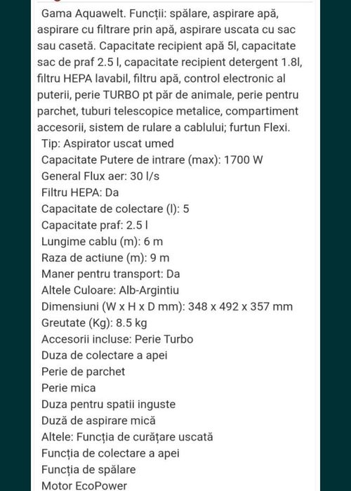 Aspirator Zelmer Aquawelt Plus