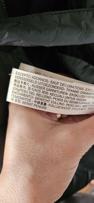 Geaca dama lungă verde închis puf pene Massimo Dutti