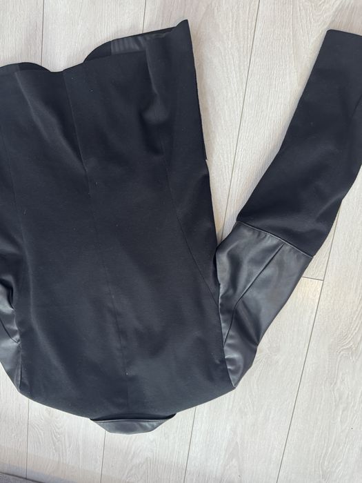 Sacou Zara Man Original - Maneci si guler din piele