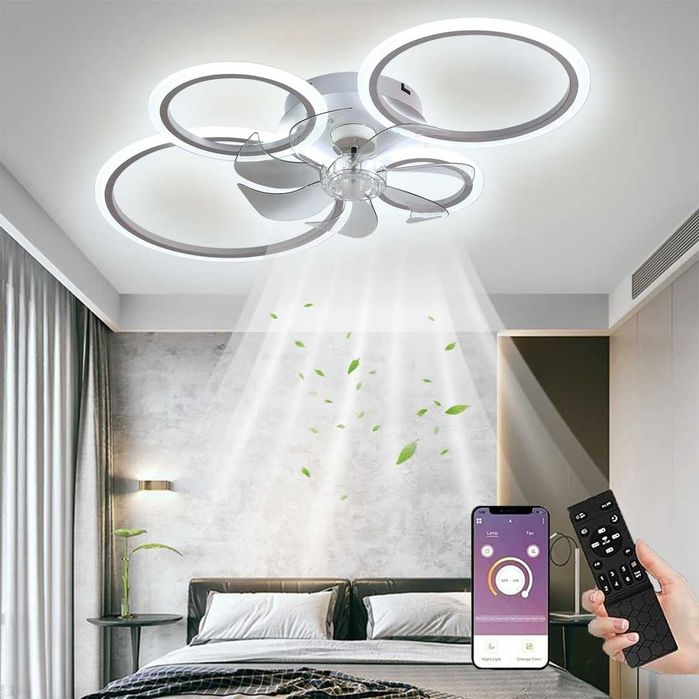 Plafoniera cu telecomanda și ventilator