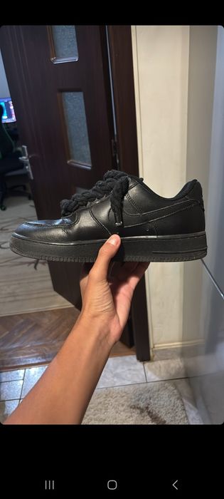 af1 black rope lace