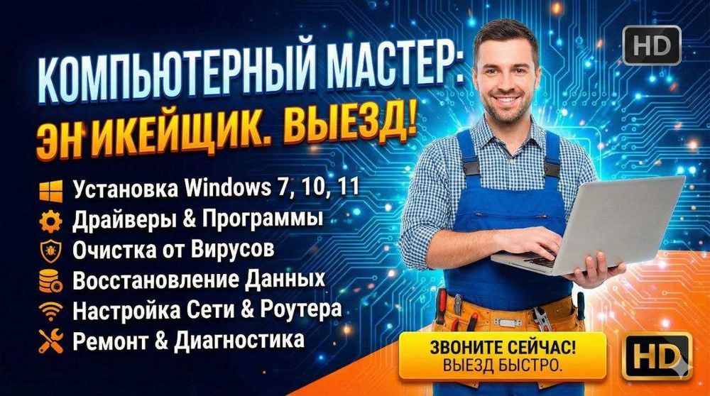 Услуги программиста Установка Windows, Photoshop, Corel, Autocad выезд