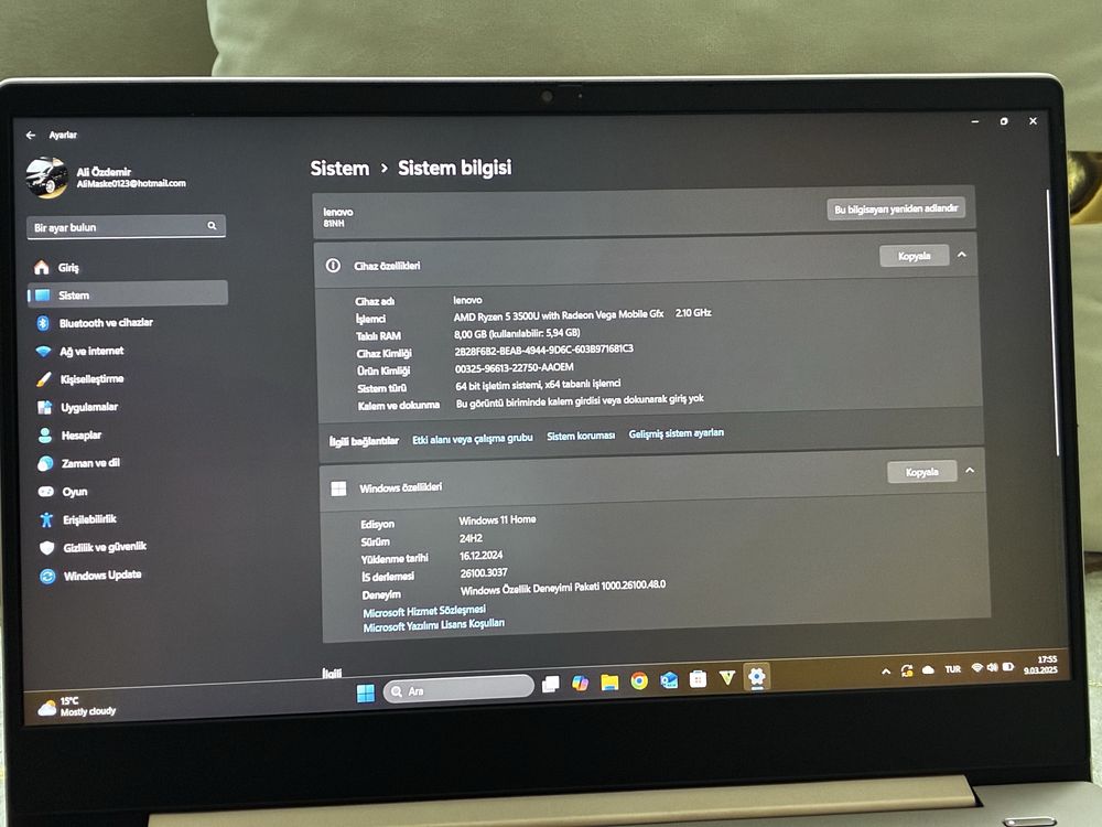 Lenovo İdeapad S540-14APİ Ryzen 3 3500U