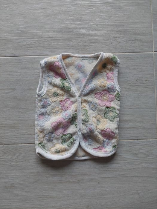 Vestă pufoasă copii 98 cm model floral
