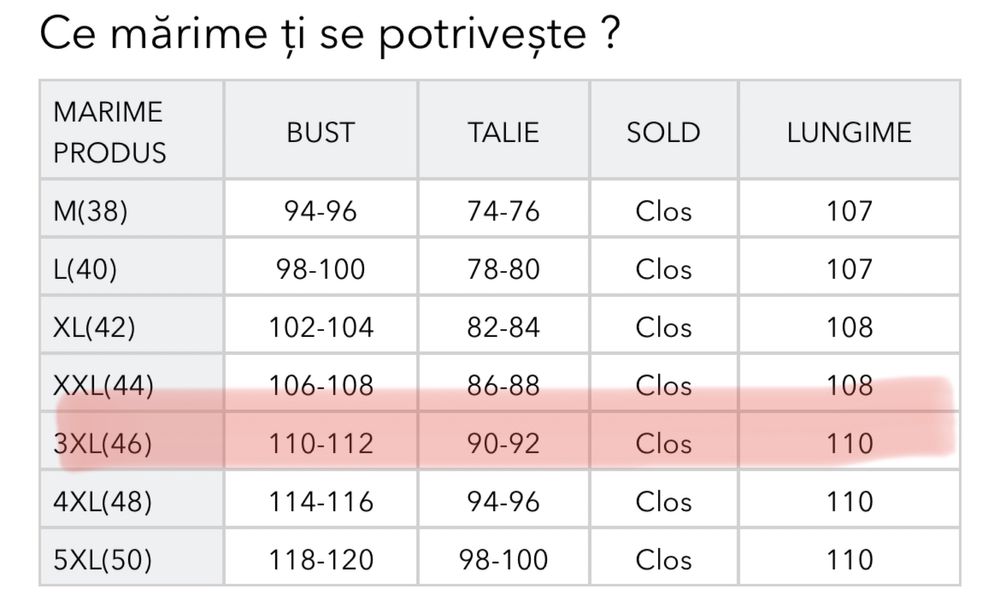 Rochie noua cu eticheta, masura 46