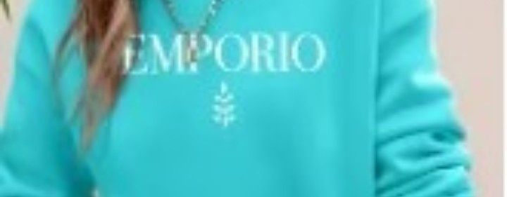 Bluza Emporio vatuita turcoaz, sezonul rece, import Italia, new collec