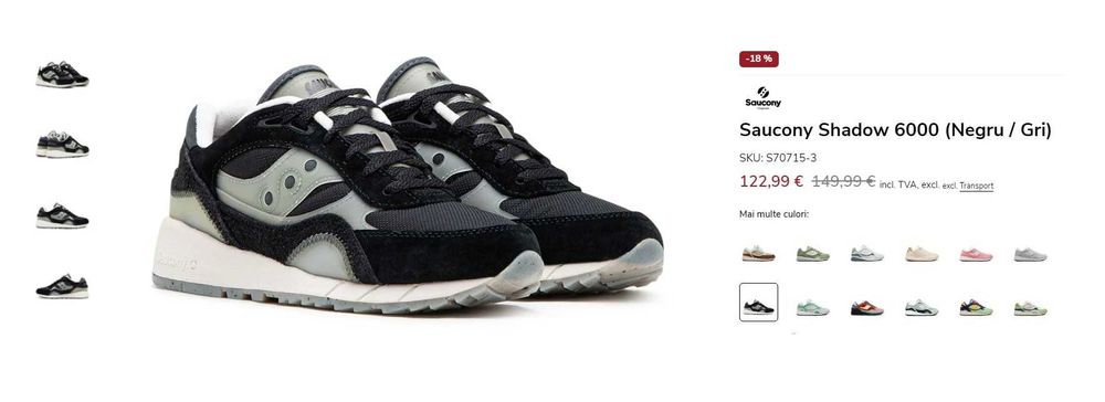 Saucony Shadow 6000 - noi - marimea 39