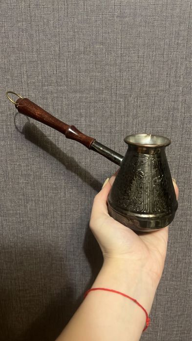 медные турка и чашка