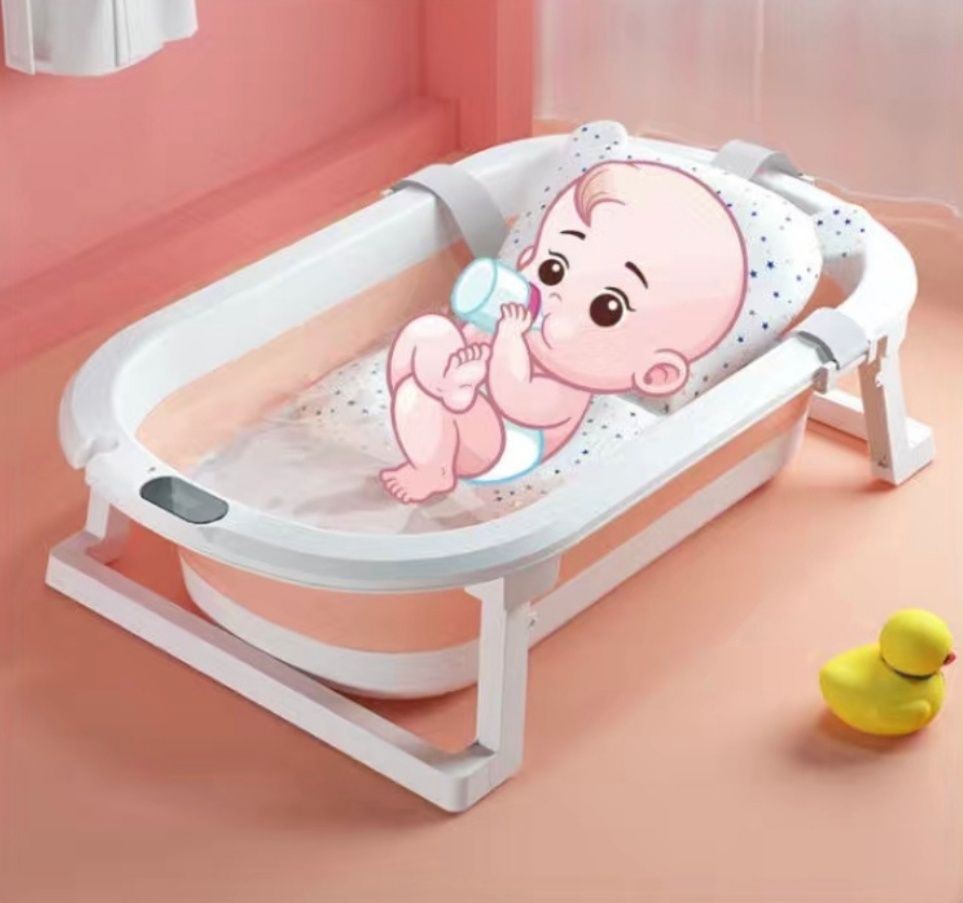 Детская ванночка складная НОВАЯ, розовая и голубая