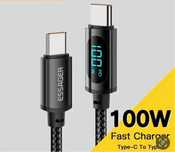 Cablu Fast Charger Type C Afisaj Alimetare Negru