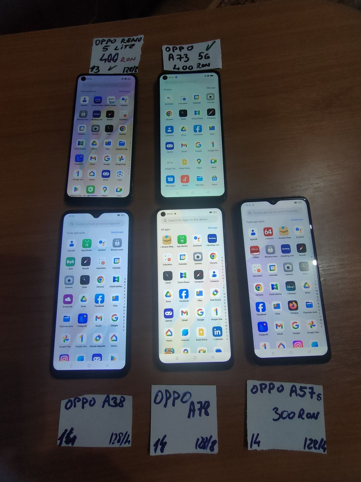 Oppo Reno5,A38,A57s,A73,A78