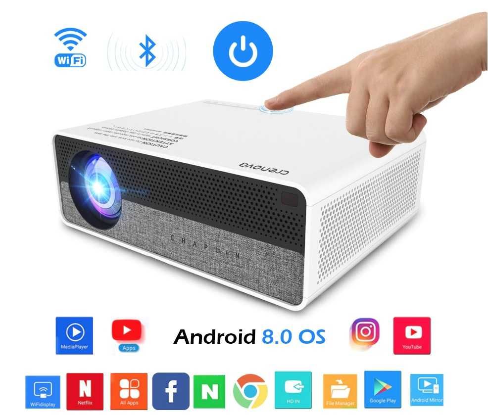 Proiector LED Crenovo Full HD 5500lm WIFI ANDROID 8.0