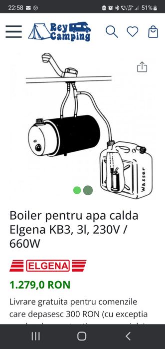 Boiler pentru apa calda Elgena KB 3 . 3l,  230 V/660W/