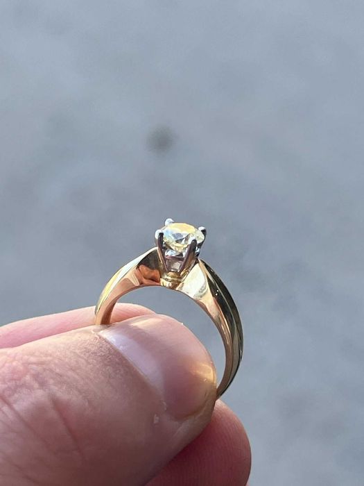 Inel Aur 14k cu Diamant Natural Central 0.73 Carate