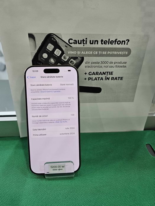 (ag44 B5558) Iphone 16 Pro 128gb-Garantie 2 ani!