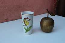 Vas flori portelan colectie ORHIDEE Galbena, pictata manual